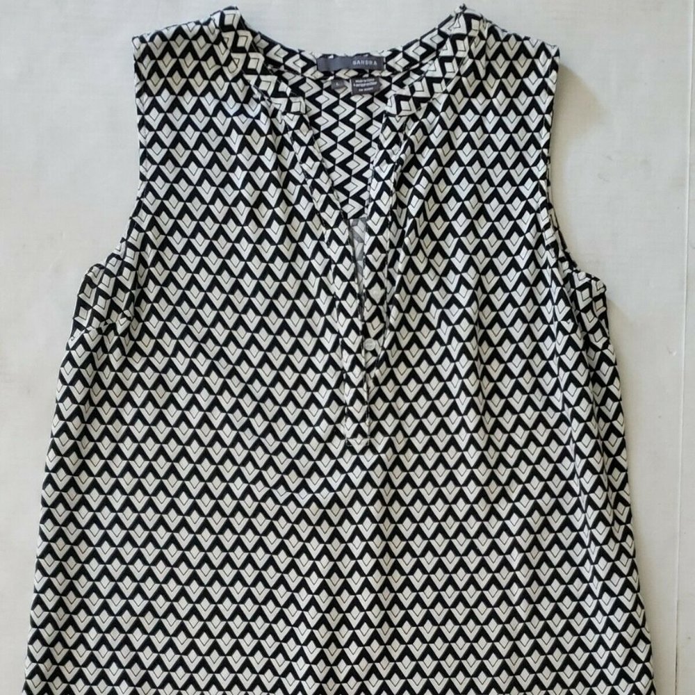 Sandra Shirt Blouse Women's Large Sleeveles Black